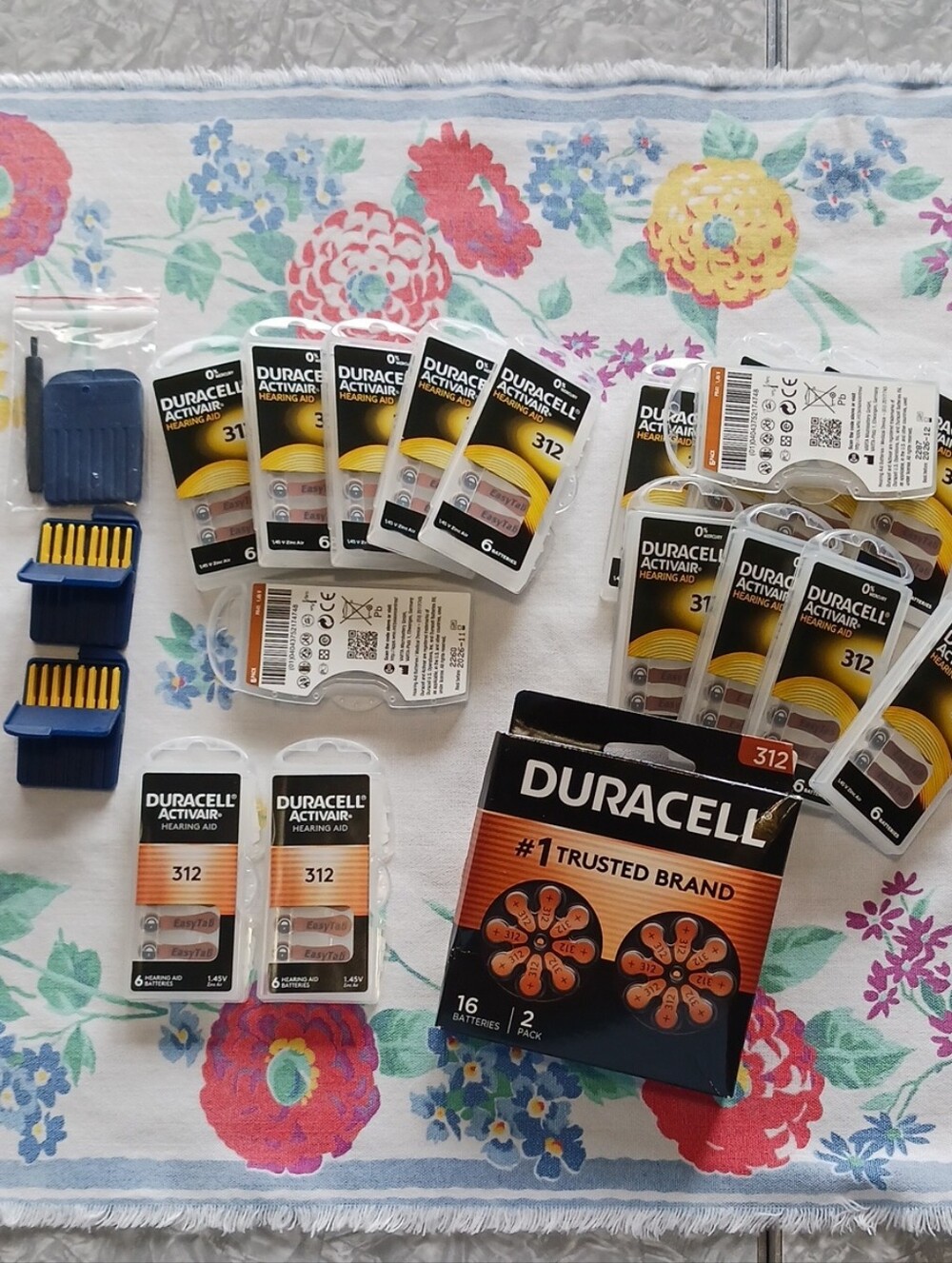 Duracell~ 312 Hearing Aid Batteries - 118 Batteries & 3 pkg of wax guards